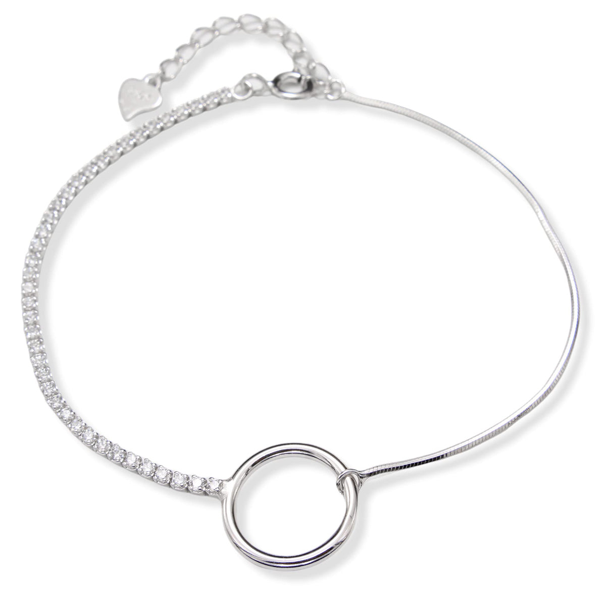 Order Demi Circle Sterling Silver Bracelet