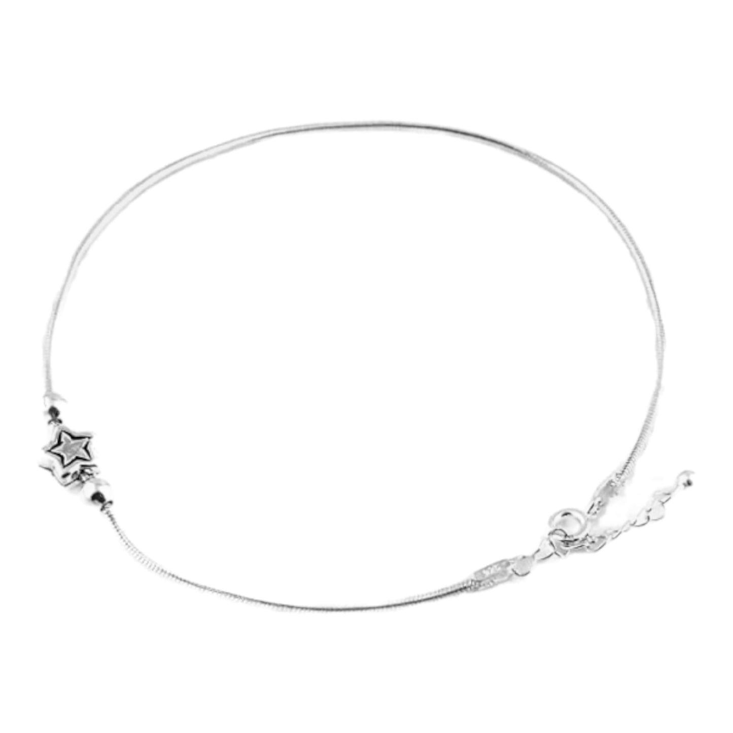 Silver Star Design Anklet (Single)