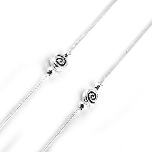 Silver Fish Shape Design Anklet (Pair)