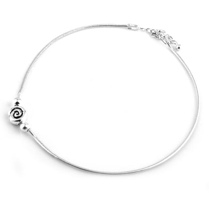 Silver Fish Shape Design Anklet (Single)