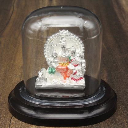 999 Silver Enamel Shiv Parivar Idol