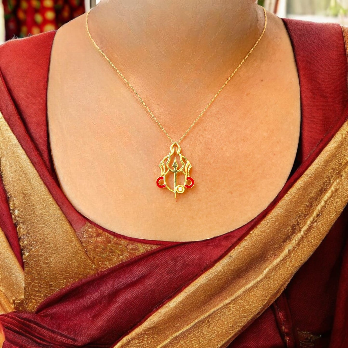 Devi Trident Pendant with Chain