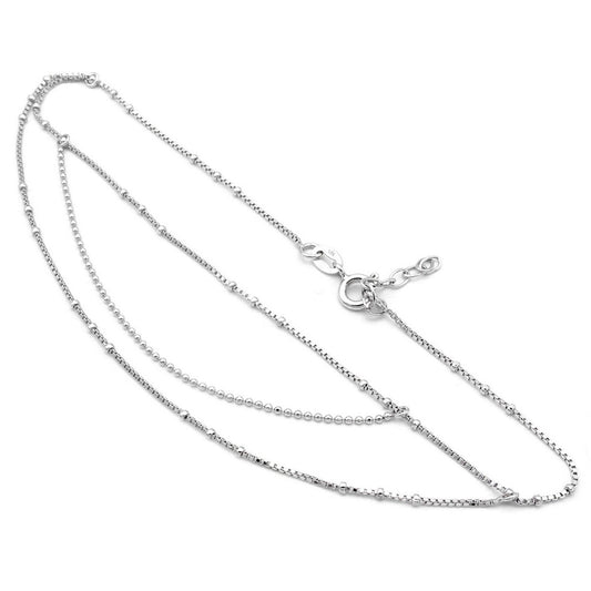 Hanging Beads Chain Silver Italian Design Anklet (Single)