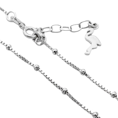 Silver Small Plain Beads Anklet (Single)