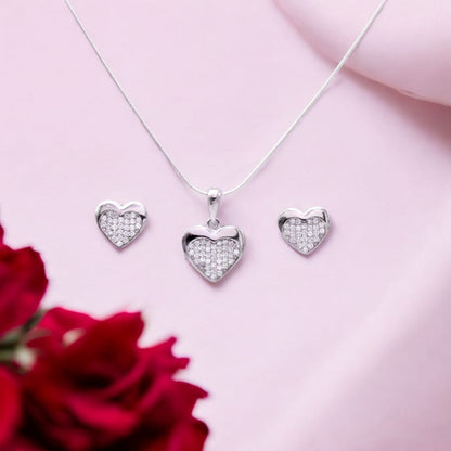 Heart Shape Pendant Set with Chain