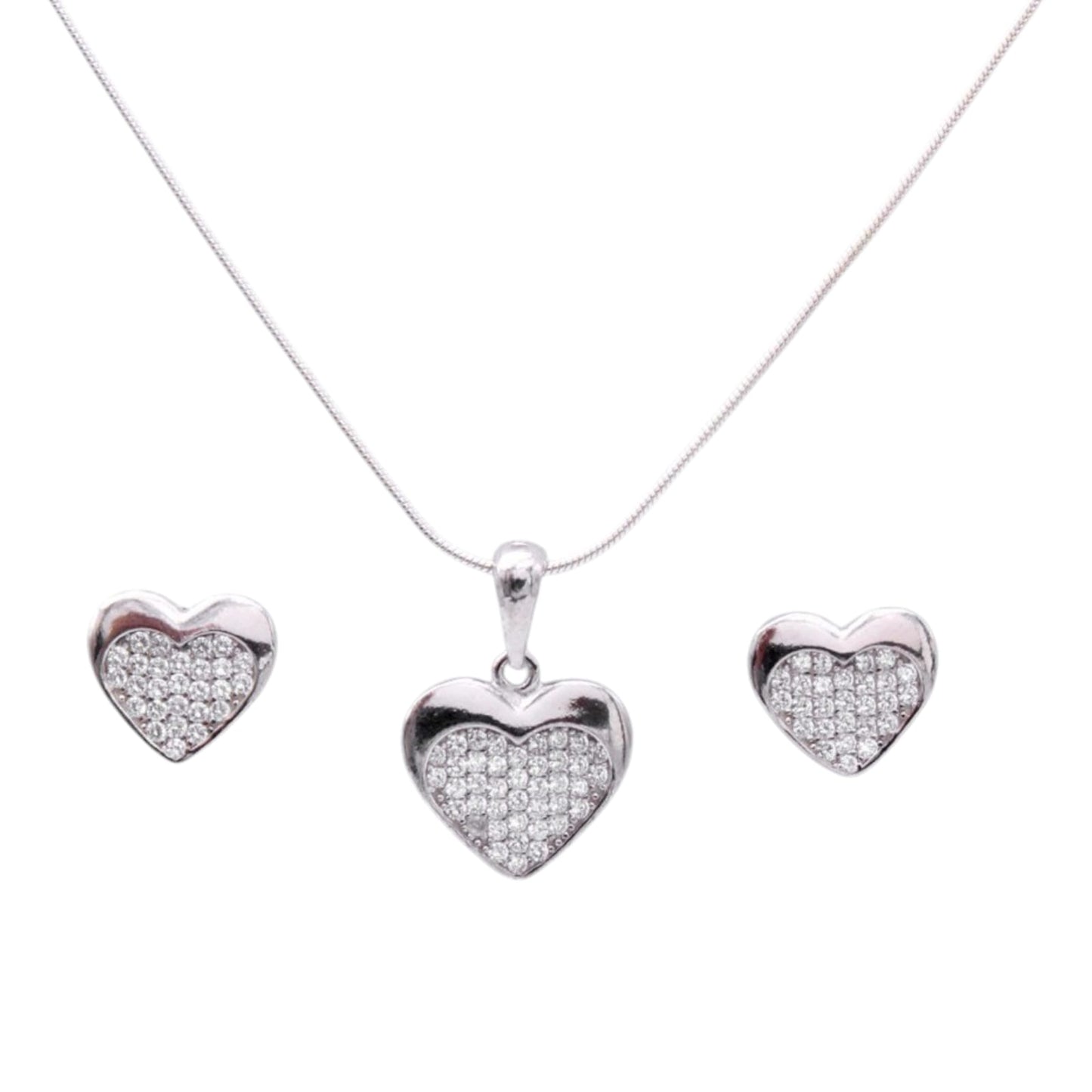 Heart Shape Pendant Set with Chain