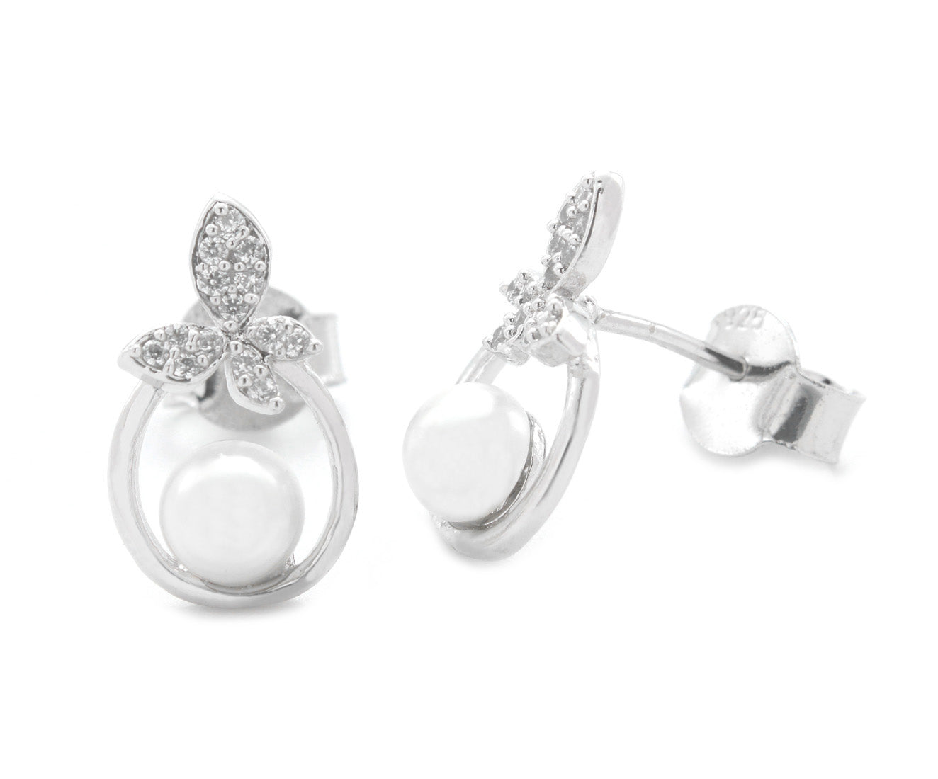 925 Sterling Silver Fruit Shape Pearl Earring For Girls And Women