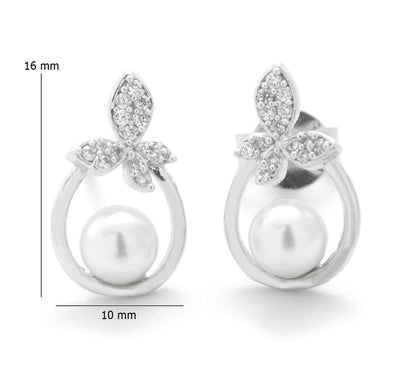 925 Sterling Silver Fruit Shape Pearl Earring For Girls And Women