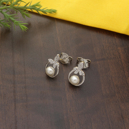 925 Sterling Silver Fruit Shape Pearl Earring For Girls And Women