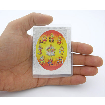 925 Sterling Silver Enameled Lord Shree Navgraha Yantra For Pooja Room