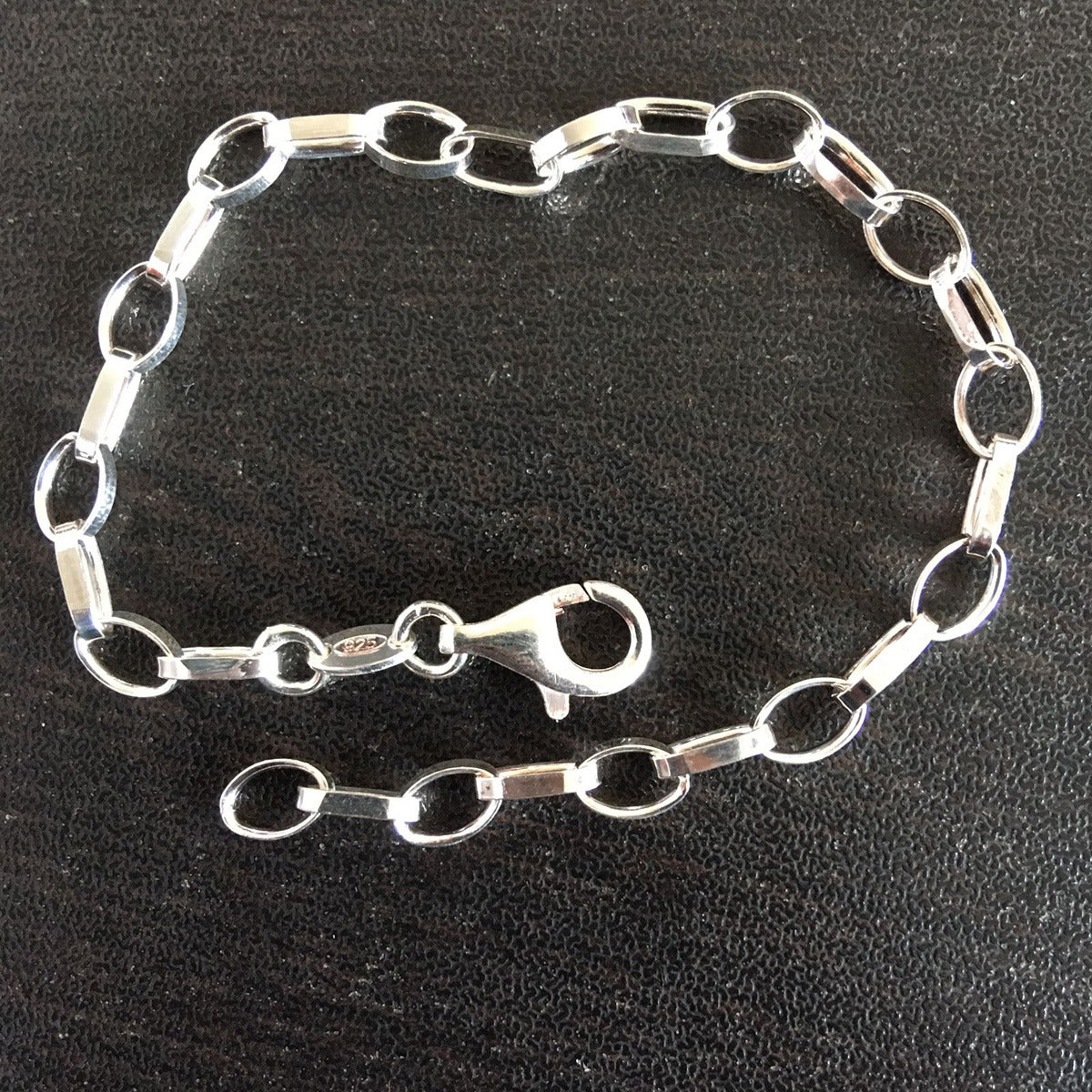 925 Sterling Silver Italian Design Link Chain Bracelet For Girls
