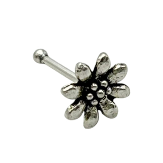 Silver Flower Nose Pin