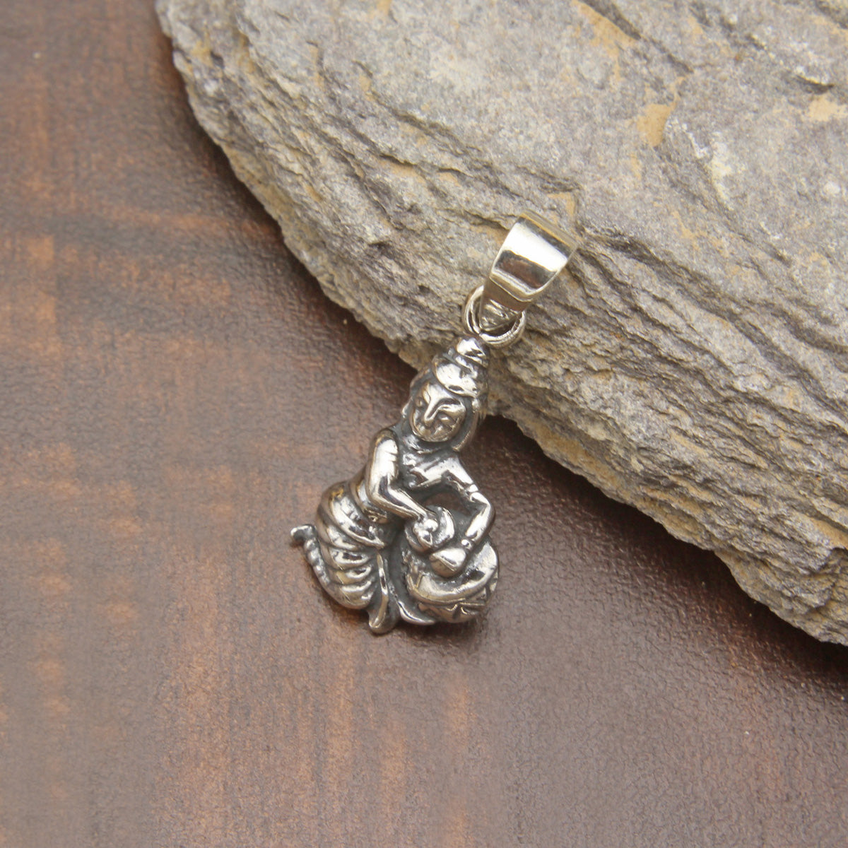 925 Sterling Silver Laddoo Gopal Baby Pendant For Kids