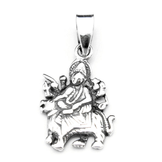 925 Sterling Silver Maa Sherawali Pendant For Kids