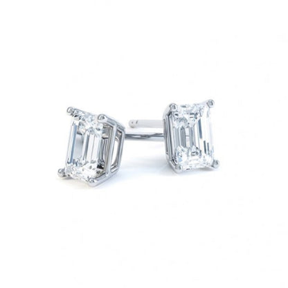 925 Sterling Silver Emerald Cut Design Earring For Girls And Women