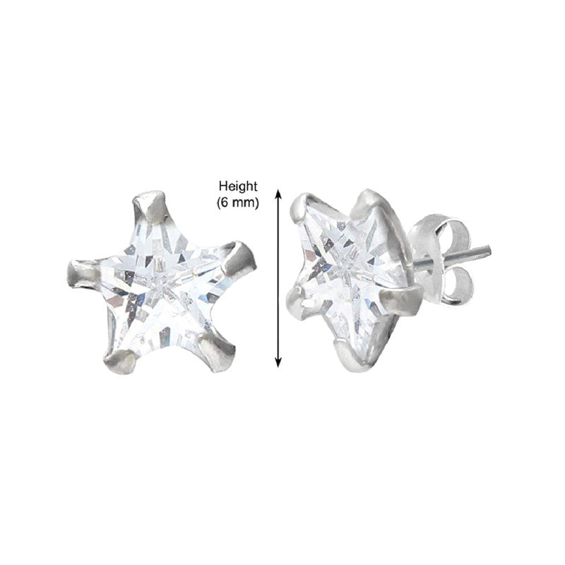 925 Sterling Silver Star Shape Earring Stud For Girls And Women