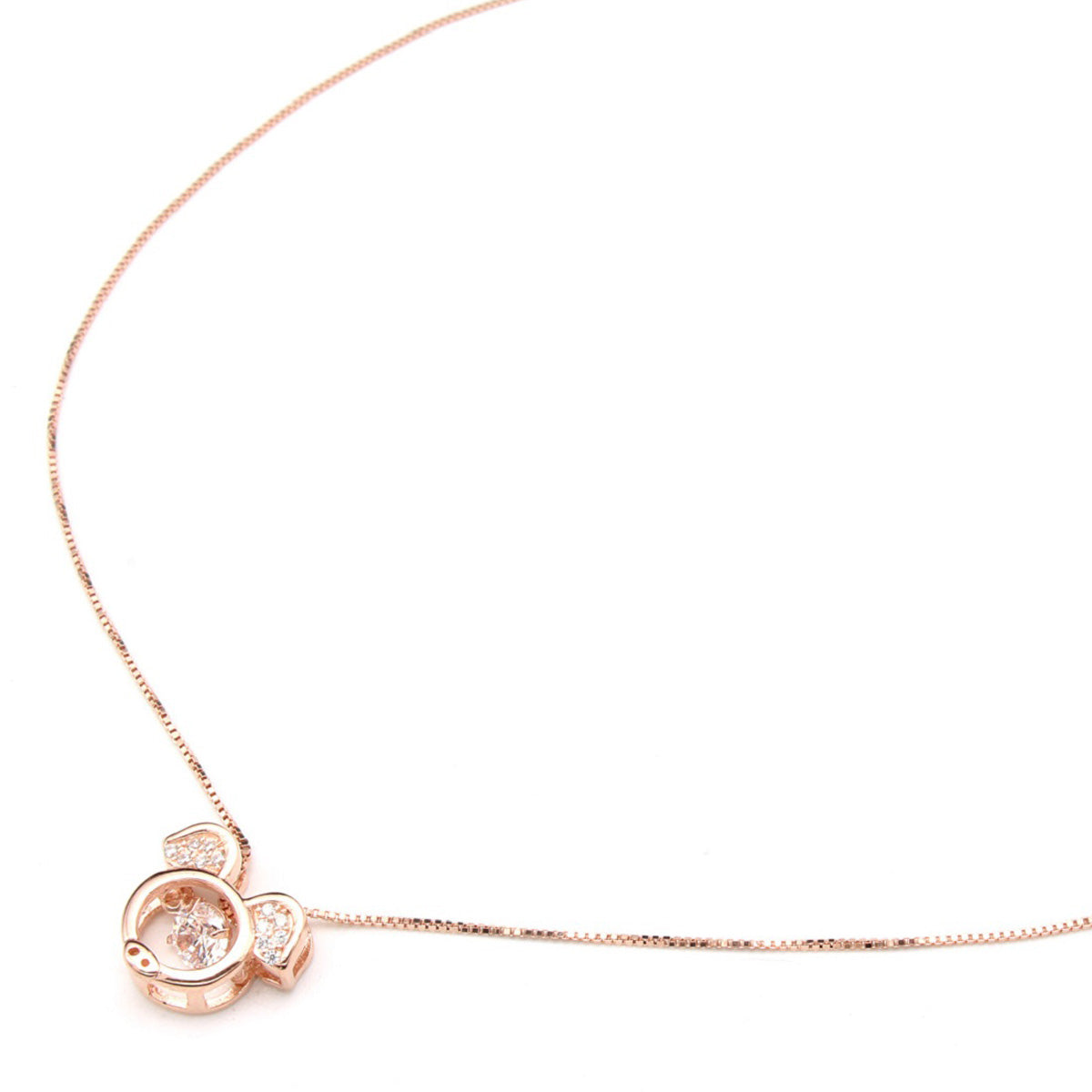 925 Sterling Silver Rose Gold Pendant With Chain Pig Pendant For Girls And Women