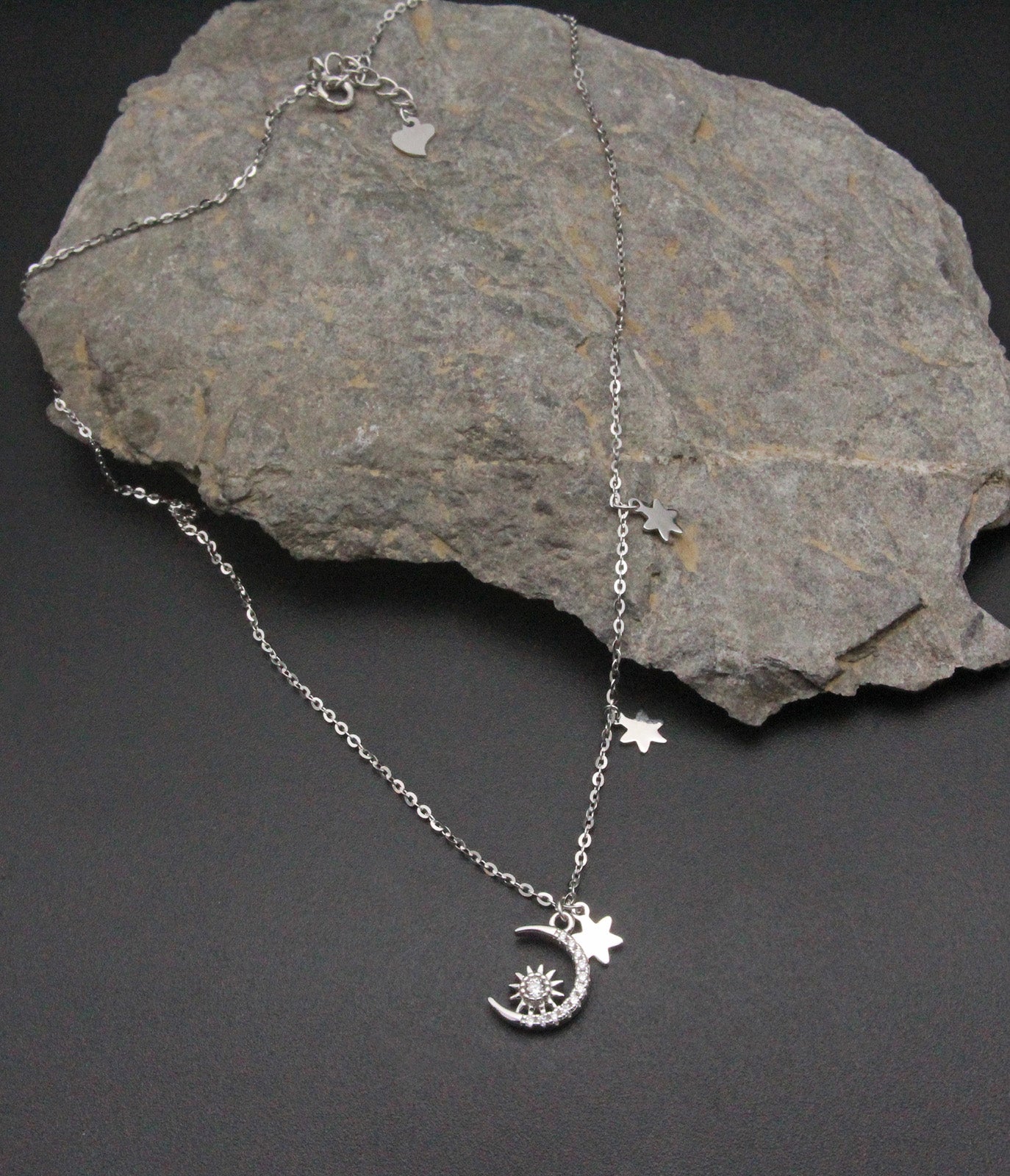 925 Sterling Silver Sun, Moon, Star Silver Pendant For Girls And Women