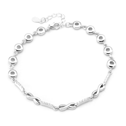 925 Sterling Silver Studded Design Bracelet For Girls and Women