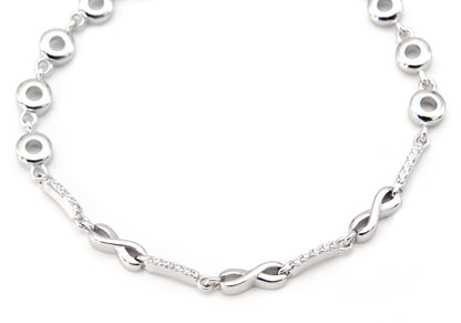 925 Sterling Silver Studded Design Bracelet For Girls and Women