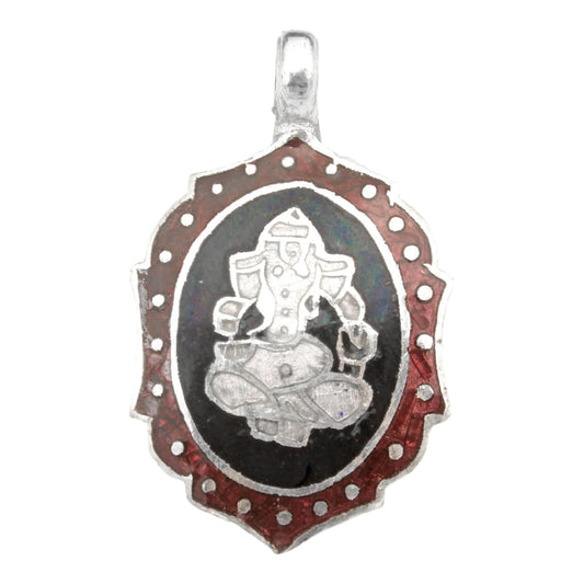 925 Sterling Silver Design Enamel Pendant With Ganesha For Girls and Women