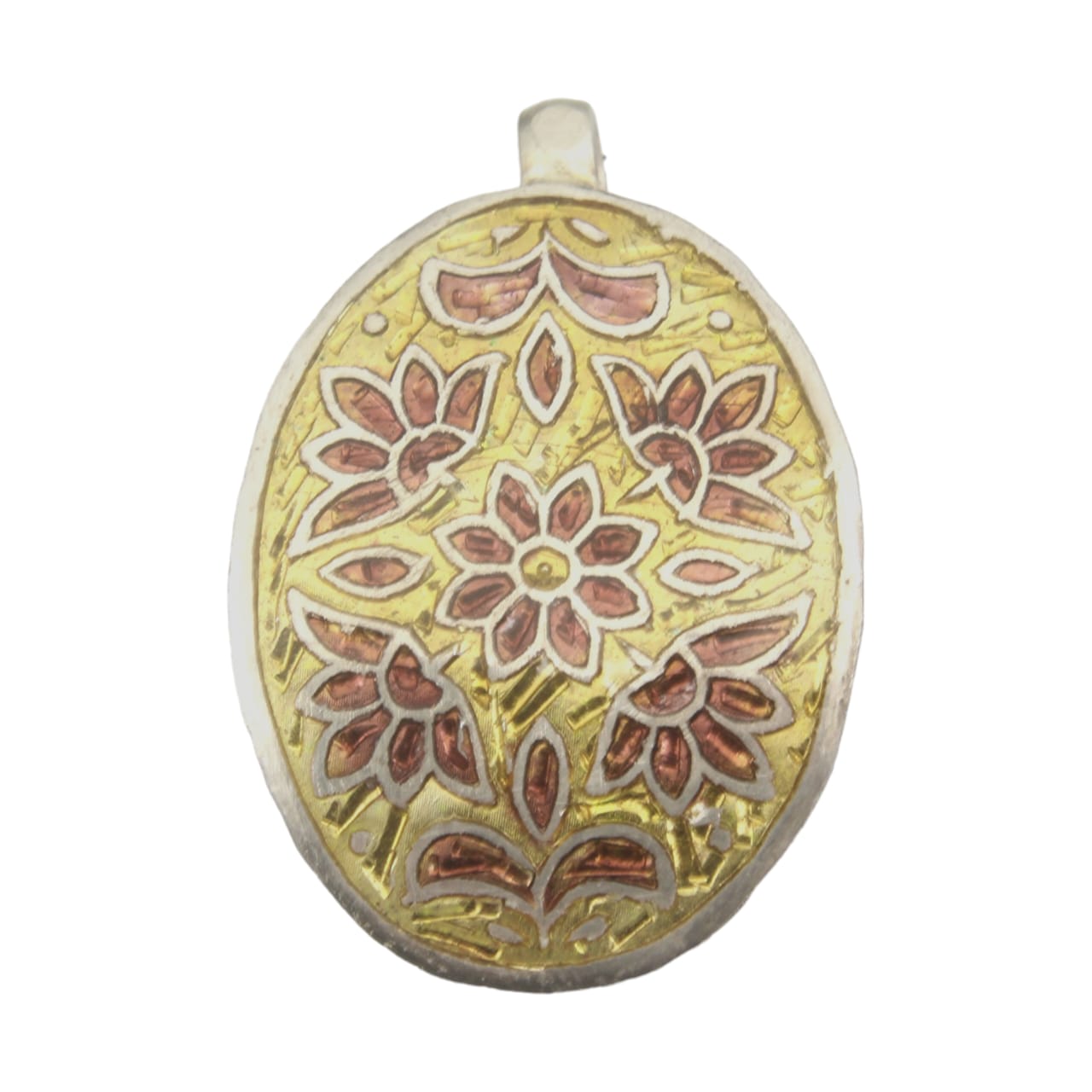 925 Sterling Silver Oval Design Enamel Pendant For Girls and Women