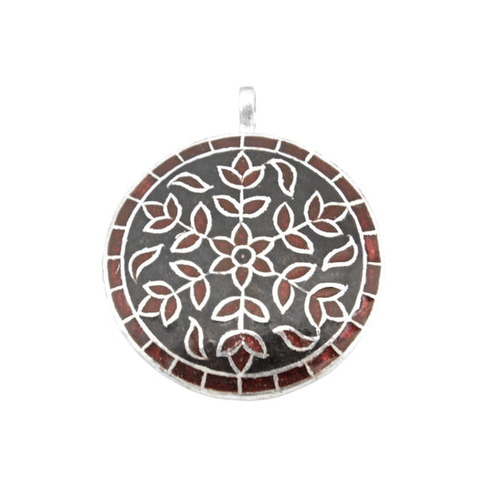 925 Sterling Silver Leaf Design Enamel Pendant For Girls and Women