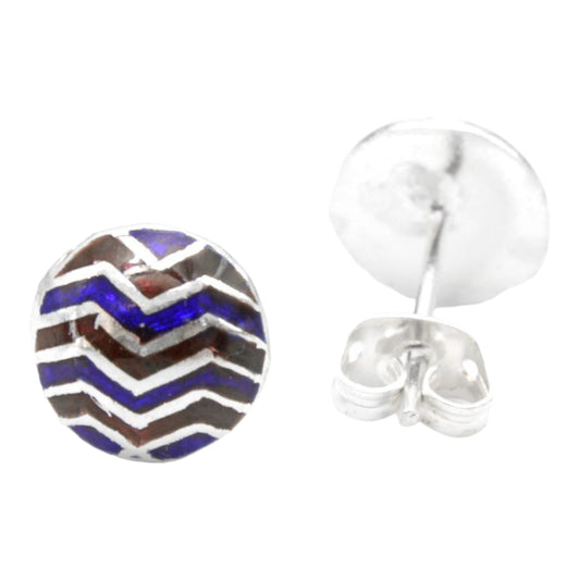 925 Sterling Silver Blue And Black Color Stud Earring For Girls And Women