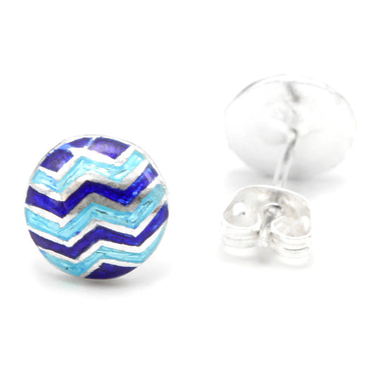 925 Sterling Silver Cyan And Blue Earring Studs For Girls And Women