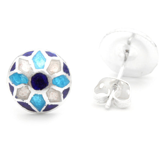 925 Sterling Silver Blue and Purple Stud Earring For Girls And Women