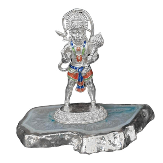 925 Sterling Silver Enamel Lord Hanuman Ji Idol