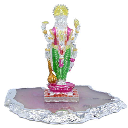 925 Sterling Silver Enamel Lord Shri Satyanarayan Ji Idol