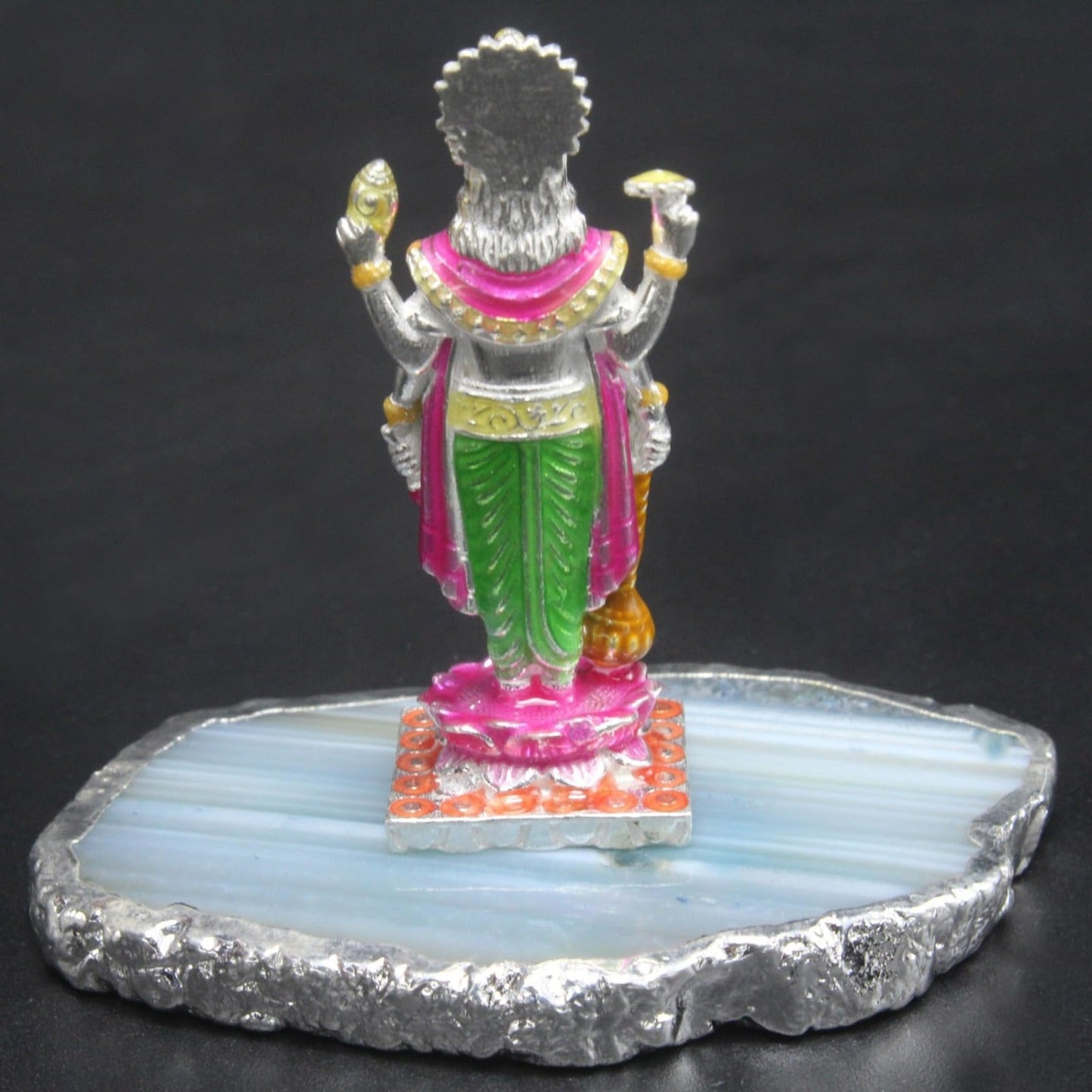 925 Sterling Silver Enamel Lord Shri Satyanarayan Ji Idol