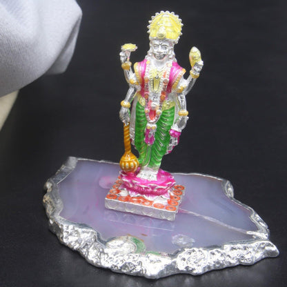 925 Sterling Silver Enamel Lord Shri Satyanarayan Ji Idol