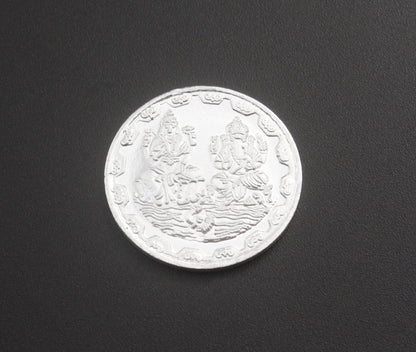 999 Silver Laxmi Ganesha Coin For Diwali And Dhanteras