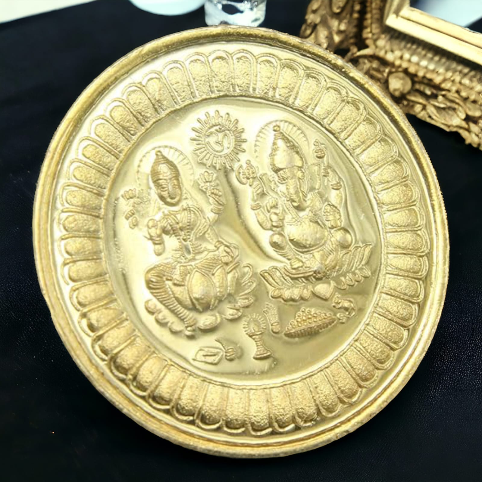 999 Silver Laxmi Ganesha Gold Plated Coin For Diwali And Dhanteras