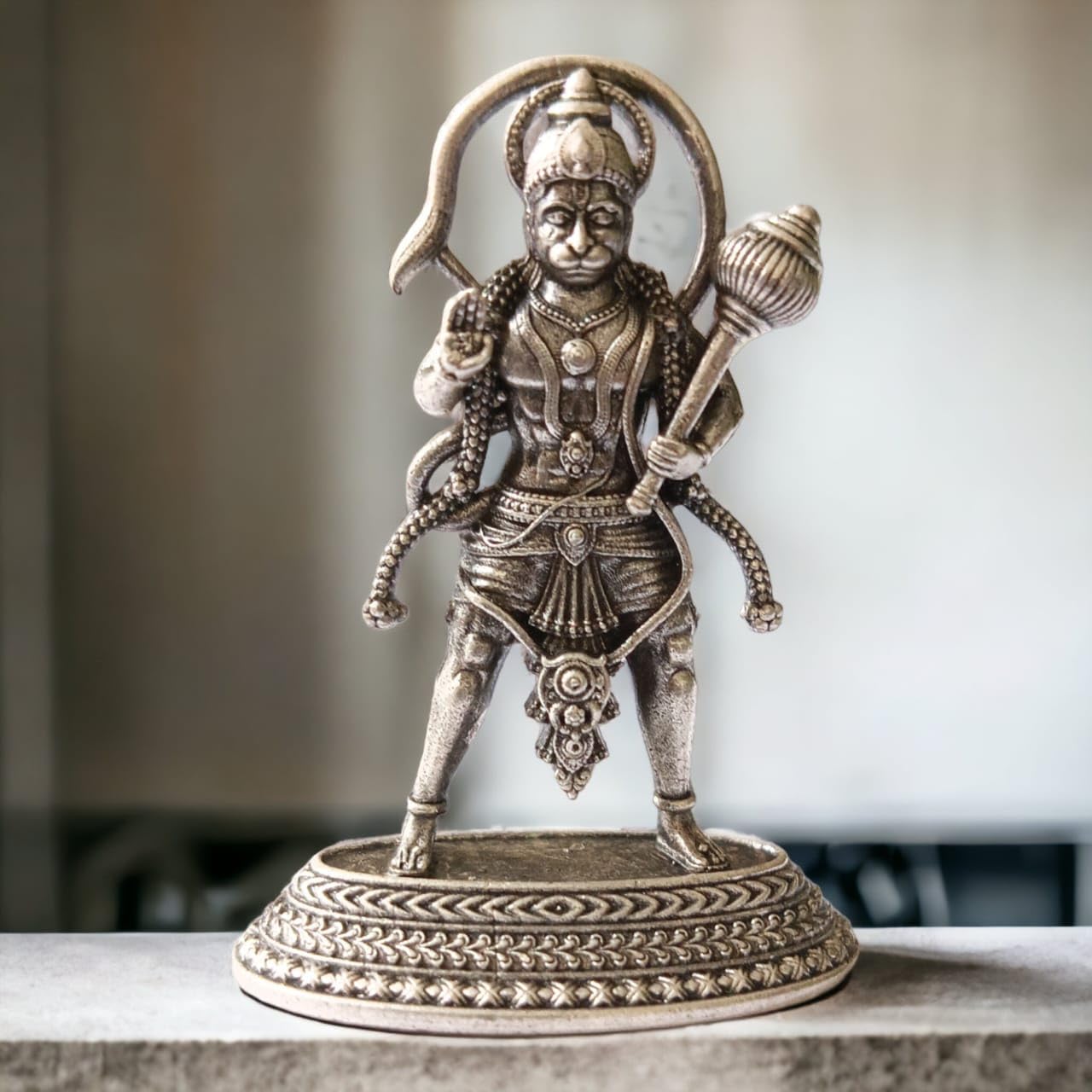 925 Sterling Silver Oxidised Hanuman Ji Idol