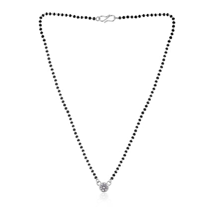 925 Sterling Silver Single Stone Mangalsutra For Women