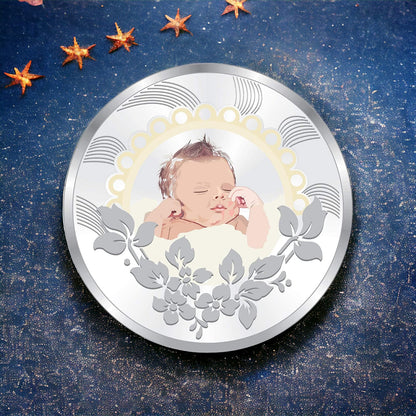 999 Silver Printed Silver Coin For New Born Baby For Baby Shower And Baby Ceremony