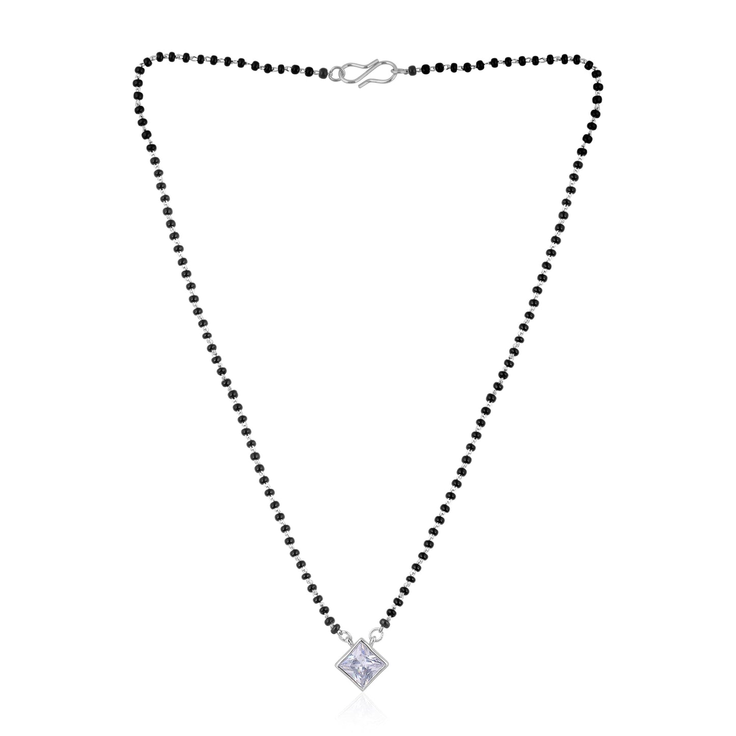 925 Sterling Silver Square Stone Mangalsutra For Women