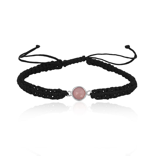 925 Sterling Silver Rose Quartz Birth Stone Bracelet