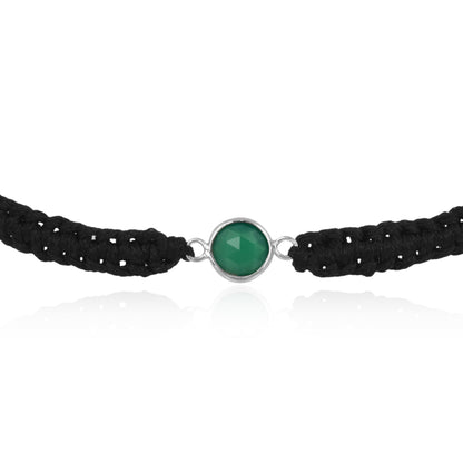 925 Sterling Semi Precious Emerald Birth Stone Bracelet