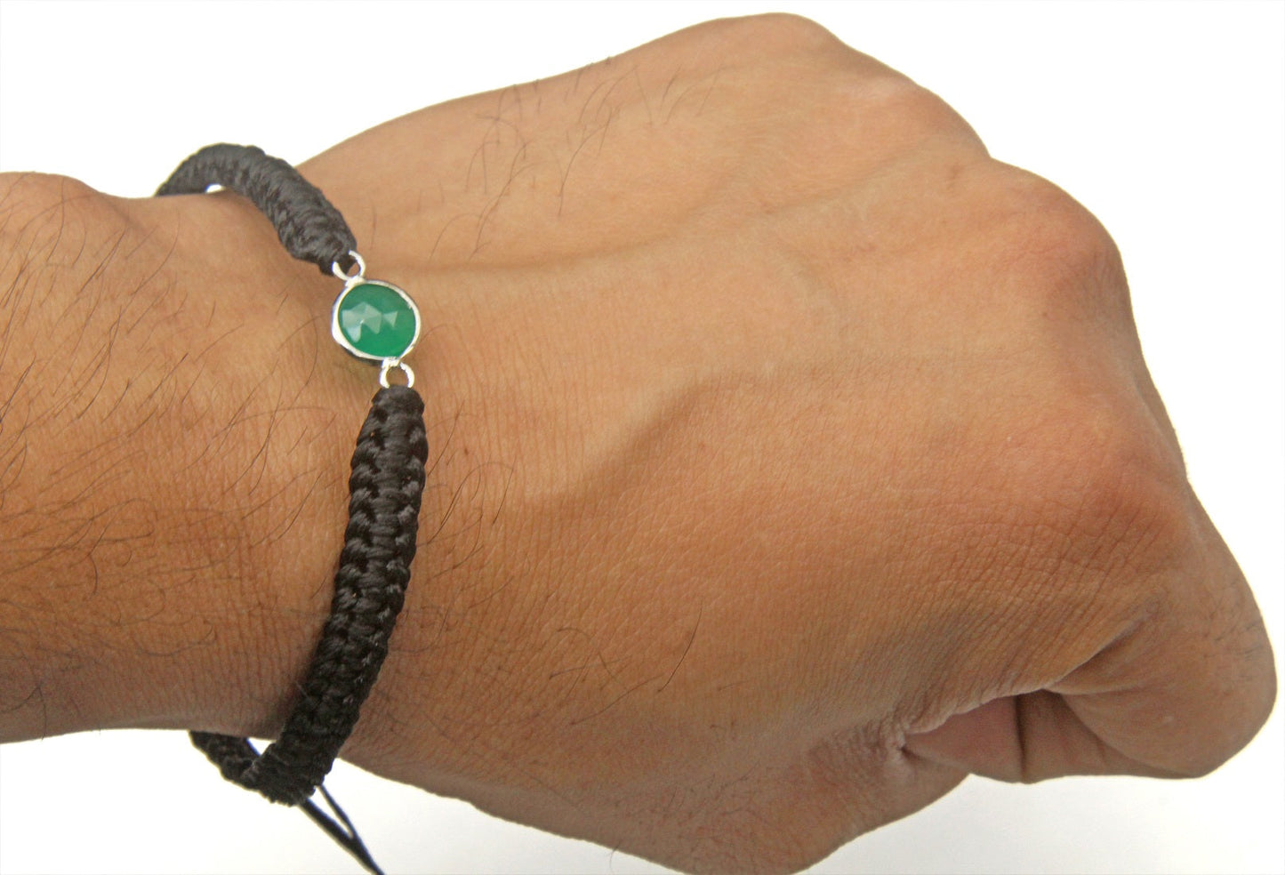 925 Sterling Semi Precious Emerald Birth Stone Bracelet