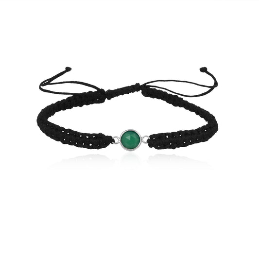 925 Sterling Semi Precious Emerald Birth Stone Bracelet