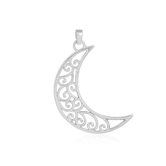 925 Sterling Silver Half Moon Pendant For Girls And Women