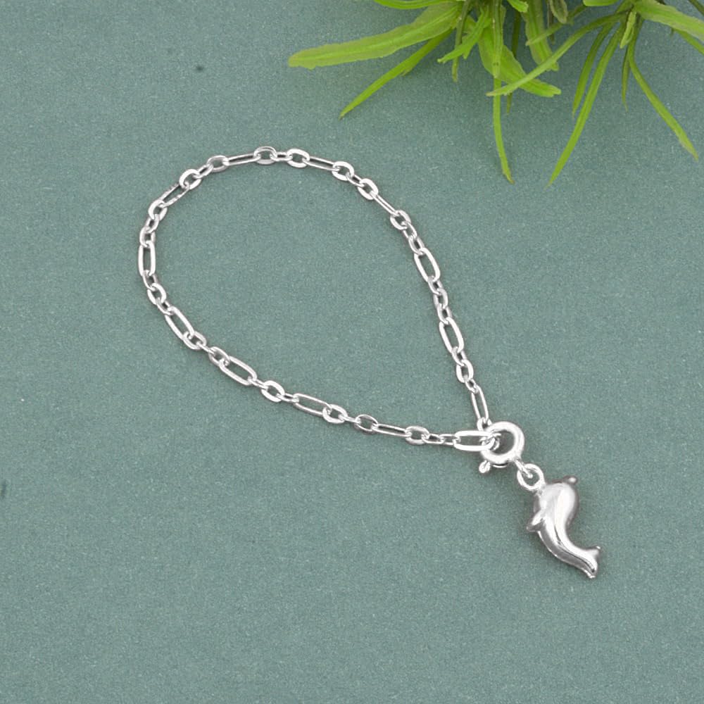 925 Sterling Silver Dolphin Shape Watch Charm For Women And Girls