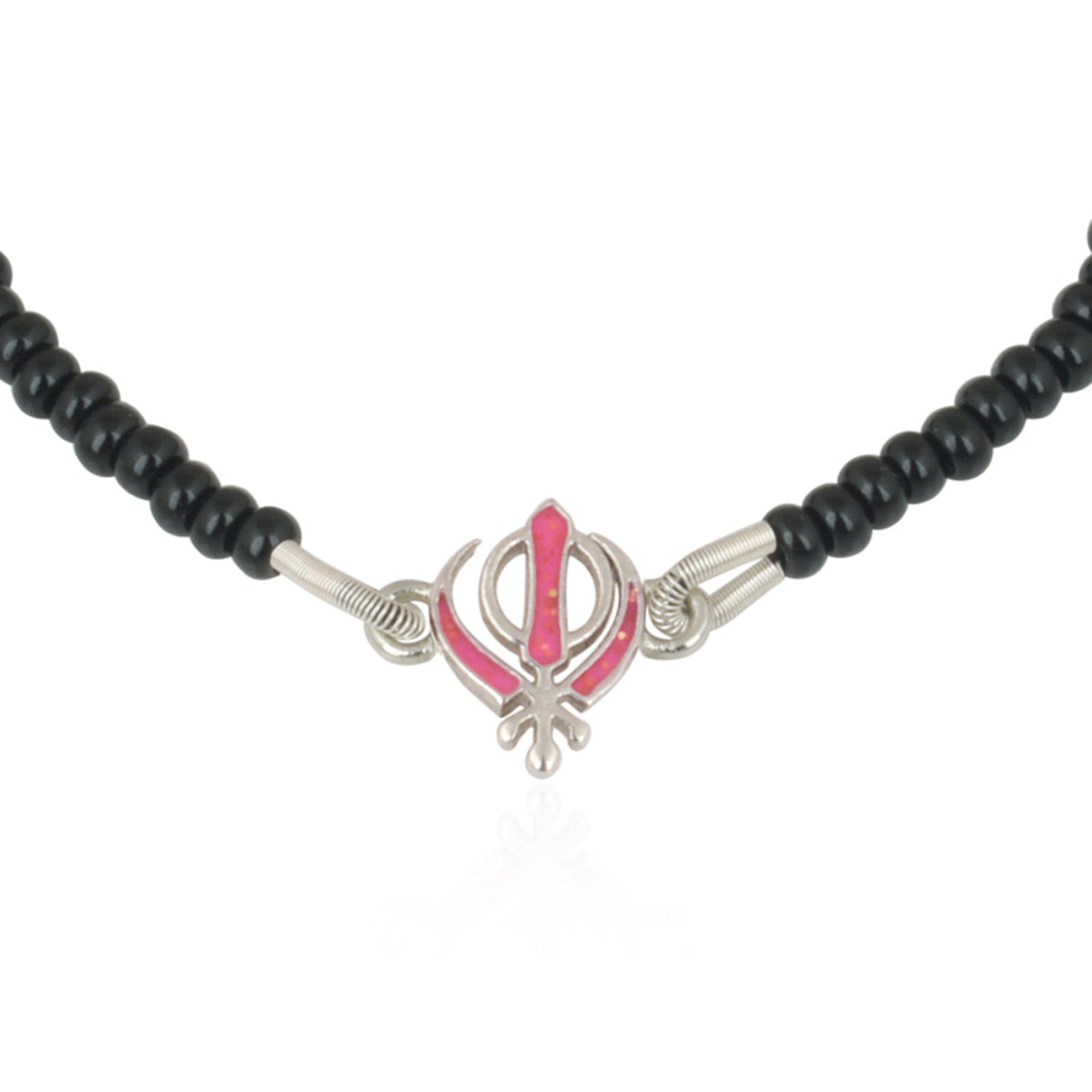 925 Sterling Silver Red Khanda Nazariya For Kids