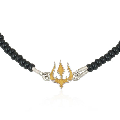 925 Sterling Silver Yellow Trishul Nazariya For Kids