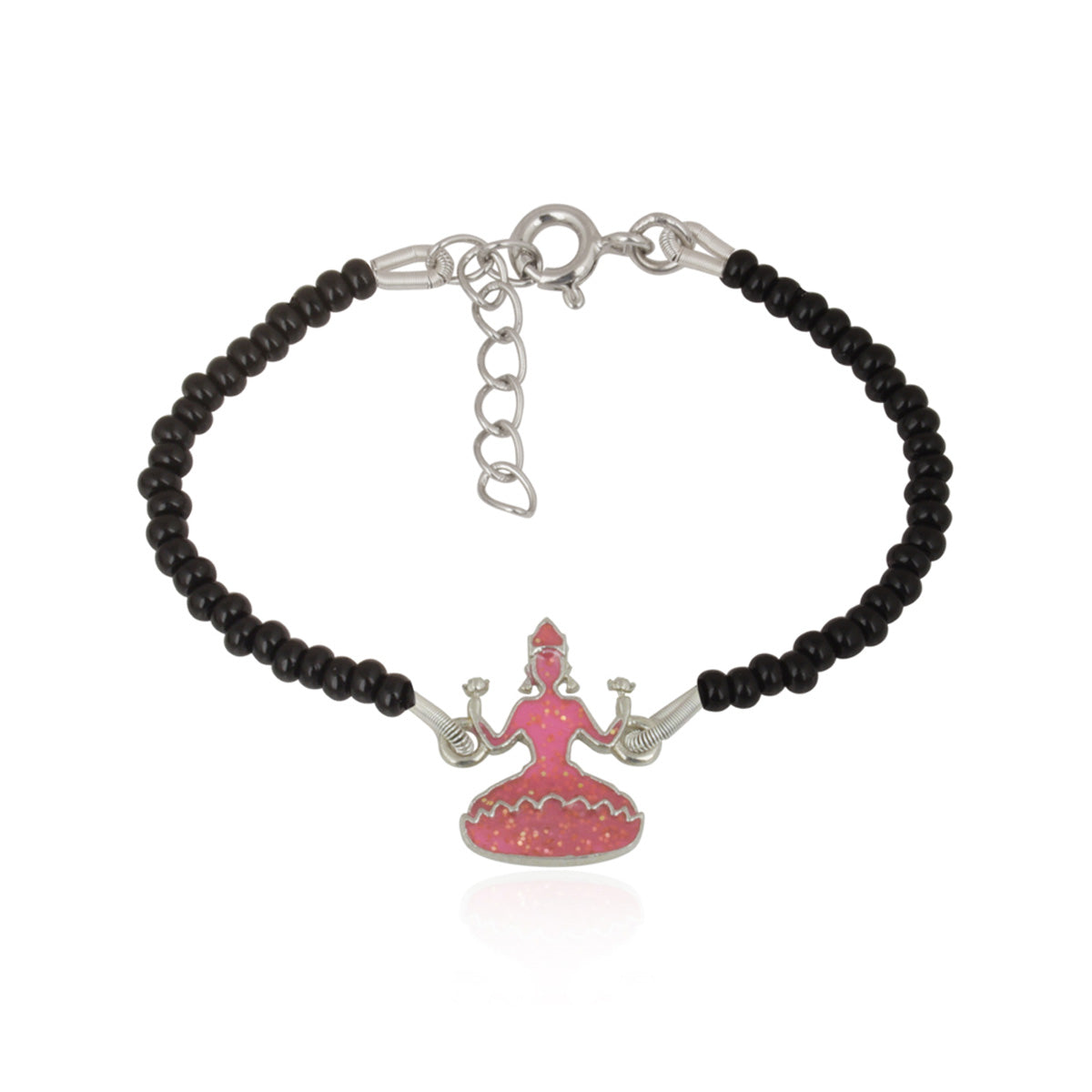 925 Sterling Silver Red Laxmi Ji Nazariya For Kids