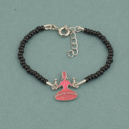 925 Sterling Silver Red Laxmi Ji Nazariya For Kids